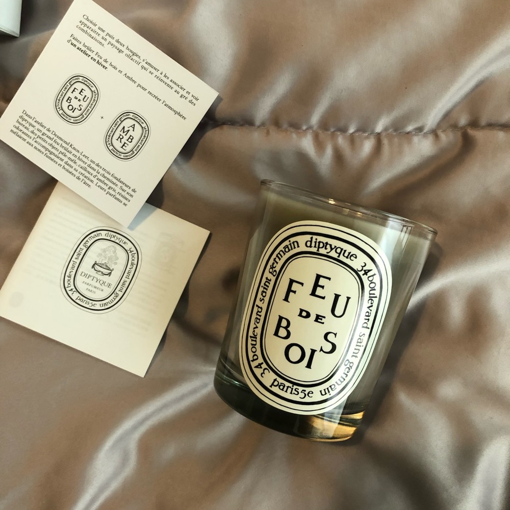 Diptyque bougie parfumee scented candle wood fire